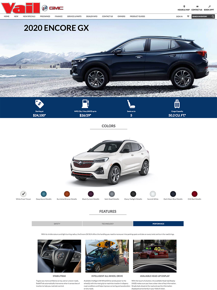 2020 Buick Encore GX Landing Page