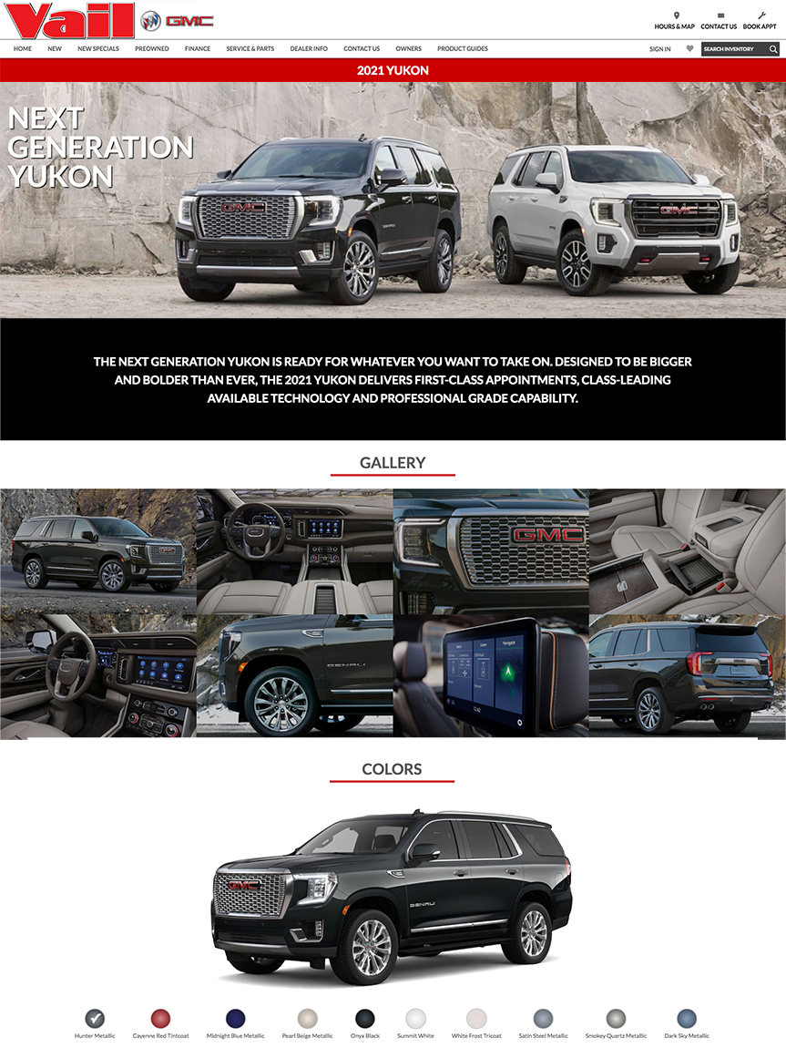 2021 GMC Yukon Landing Page