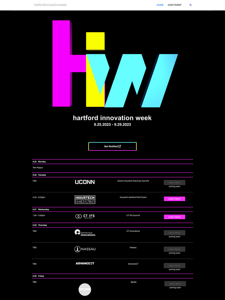 Hartford Innovation Week Website