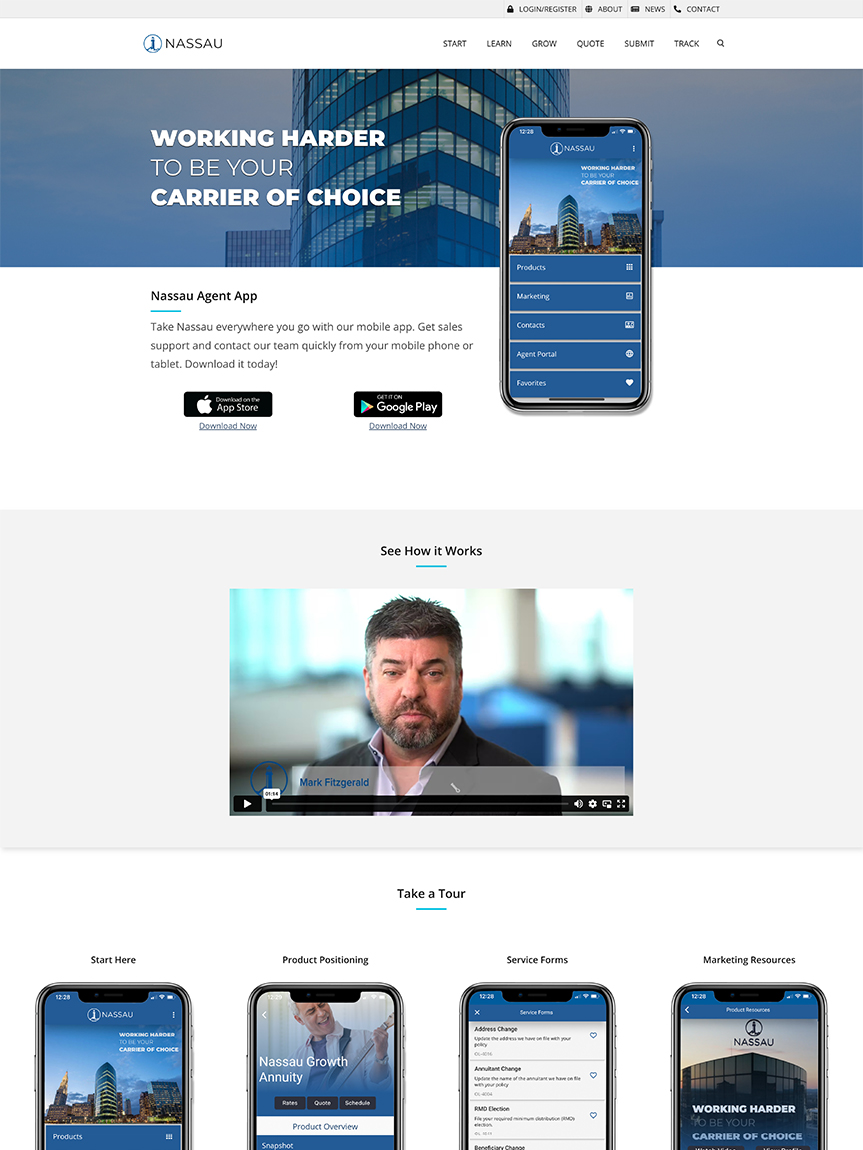 Nassau Agent App Landing Page